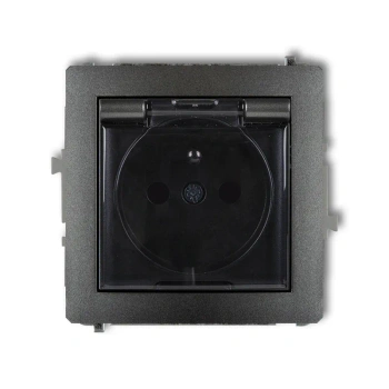 Mechanizm gniazda bryzgoszczelnego 2P+Z grafitowy DECO