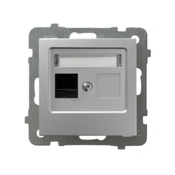 Gniazdo komputerowe pojedyncze kat.5e AS, srebrne