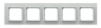 Sonata Ramka pięciokrotna białe szkło szron