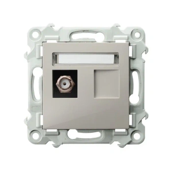 SZAFIR Gniazdo antenowe typ F pojedyncze kaszmirowy beż