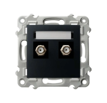 SZAFIR Gniazdo antenowe typu F podw.czarny matowy