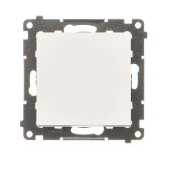 Simon55 Przycisk poj. zwierny b/pik biały mat 10AX