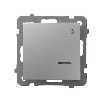 AS Przycisk światło podświetlany srebrny