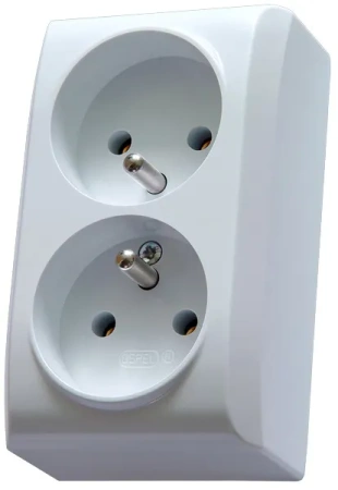 Gniazdo podwójne z/u 16A IP20 Bis, biały