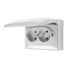 SimonAquaclick Gniazdo wtyczkowe 2-krotne kompaktowe biały