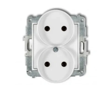 MINI Mechanizm gniazda podwójnego bez uziem. 2x2P