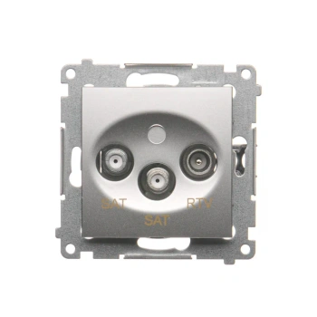 Simon54 Gniazdo antenowe podw. SAT-SAT-RTV srebrny