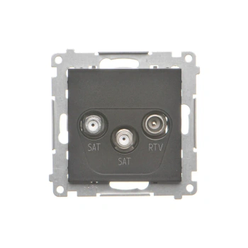 Simon55 Gniazdo ant. SAT-SAT-RTV podw. czarny mat