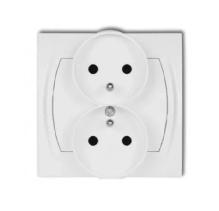 LOGO Gniazdo 2x do ramki 2x2P+Z przesłony biały