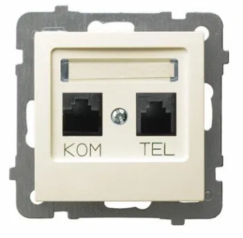 AS Gniazdo teleinformatyczne RJ 45+RJ 11 ecru