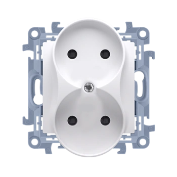 Gniazdo 2x b/u białe 16A 250V Simon10