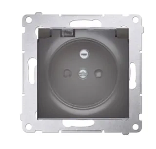 Simon54 Gniazdo wtyczkowe z uszcz. trans/czarny