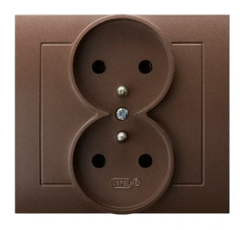 Gniazdo podwójne z/u Kier, brązowy metalik