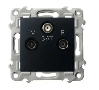 SZAFIR Gniazdo RTV-SAT końcowe czarny matowy