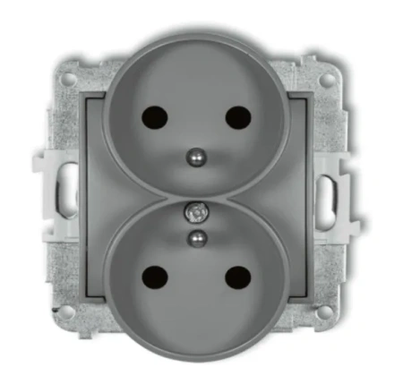 Mechanizm gniazda podwójnego do ramki z uziemieniem MINI