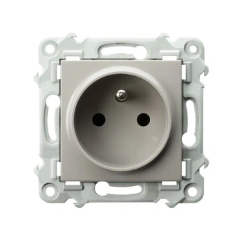 SZAFIR Gniazdo pojedyncze z uziemieniem kaszmirowy beż