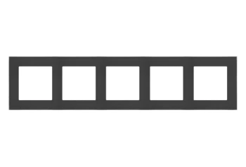 Simon55 Ramka 5-krotna szklana szkło mrożone czarna