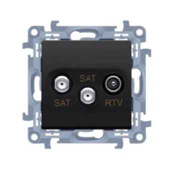 Simon10 Gniazdo antenowe RTV-SAT-SAT czarny mat