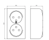 Gniazdo podwójne z/u 16A IP20 Bis, biały