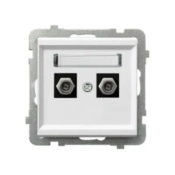 Sonata II Gniazdo antenowe typu F podwójne biały mat