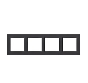 Simon10 Ramka poczwórna czarny mat