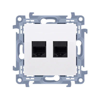 Gniazdo komputerowe podwójneSimon10, biały