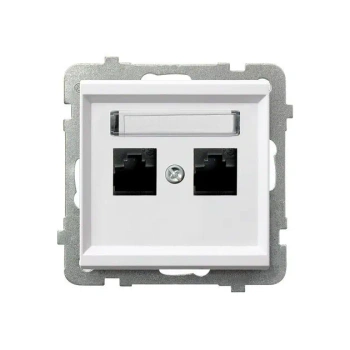 Sonata II Gniazdo komputerowe podwójne kat.5e MMC biały mat
