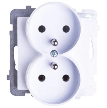 Sonata II Gniazdo podwójne z/u moduł bez ramki biały mat