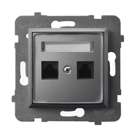 ARIA Gniazdo komputerowe podwójne kat.5e MMC szary