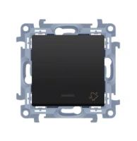 Simon10 Przycisk dzwonk. z podświetl. Czarny mat