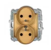 MINI Gniazdo podwójne z/u złote
