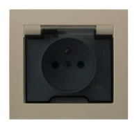 Gniazdo bryzgoszczelne z/u IP-44 Kier, beżowe