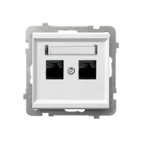 Sonata II Gniazdo komputerowe podwójne kat.5e MMC biały mat