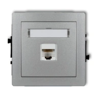 Mechanizm gniazda komp.poj.srebrny metalik DECO