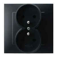 SZAFIR Gniazdo podwójne z/uz kompletne czarny matowy