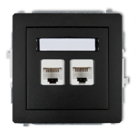 Mechanizm gniazda komp.podw.2x czarny DECO