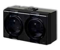 Gniazdo 2x z uziemieniem 2x2P+Z SENIOR, czarny