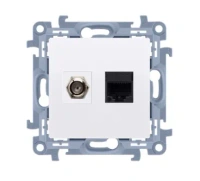 Simon10 Gniazdo antenowe typu „F” +komp RJ45 kat.5