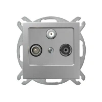 AS Gniazdo antenowe RTV-SAT srebrne