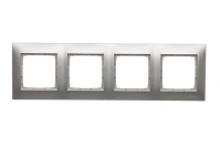 Ramka 4-krotna uniwersalna Simon54 Premium, srebrny